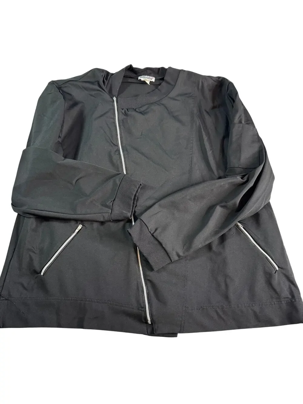 Chefwear Chef Jacket Coat Black Asymmetrical Zip Long Sleeve USA 2X Culinary